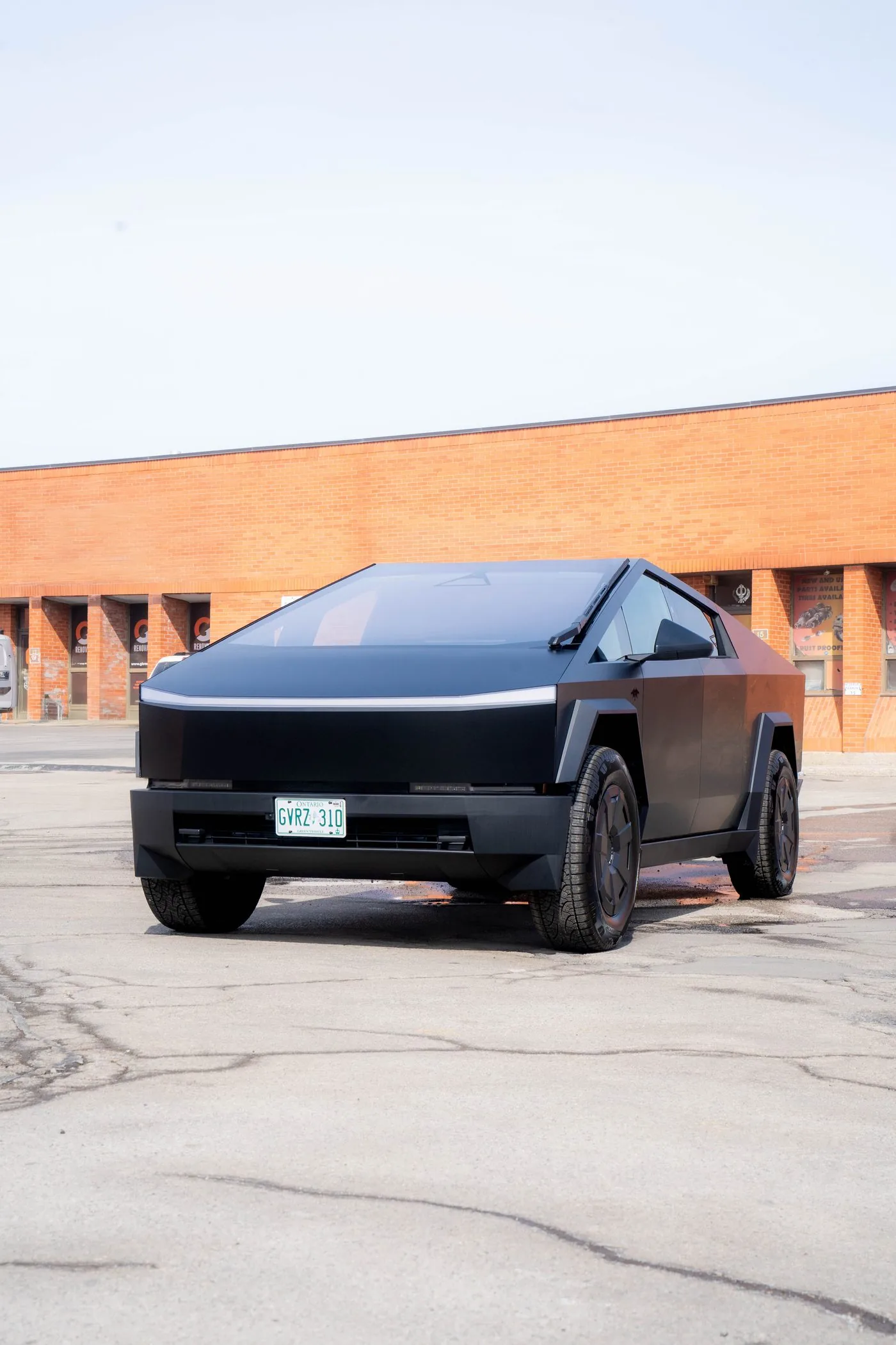 Tesla Cybertruck with matte black PPF finish in Ottawa