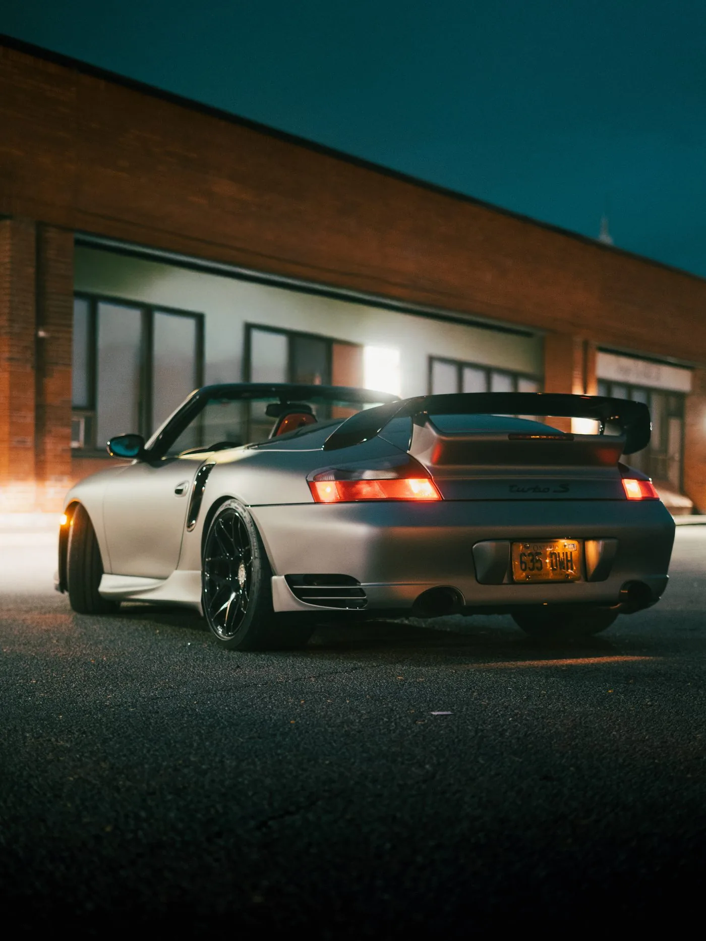 Porsche 911 Turbo S with satin silver wrap in Ottawa